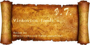 Vinkovics Tamás névjegykártya